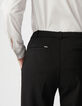 Pantalon de tailleur noir ajusté maille Milano Femme-5