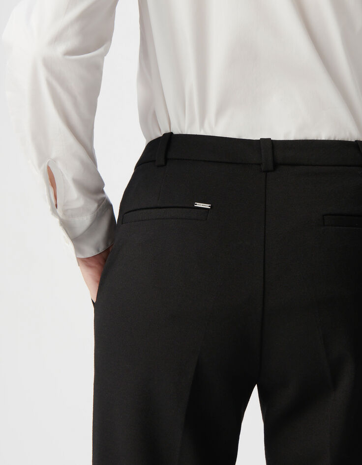 Pantalon de tailleur noir ajusté maille Milano Femme-5