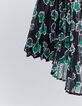 Langer, schwarzer Damenrock mit Maxi-Blumenprint-6