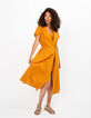 I.Code turmeric embroidered and dotted midi shirt-dress-1