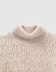 Men&rsquo;s concrete sweater with cable stitch on front-2