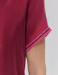 Robe housse groseille bi matière avec bords-côtes Femme-3