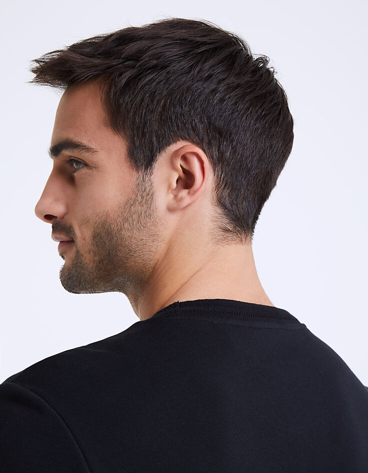 Sweat molleton noir brodé palmiers Homme-5 Sweat molleton noir brodé palmiers Homme-5