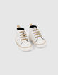 Ecru sneakers met goudkleurige veters babymeisjes-5