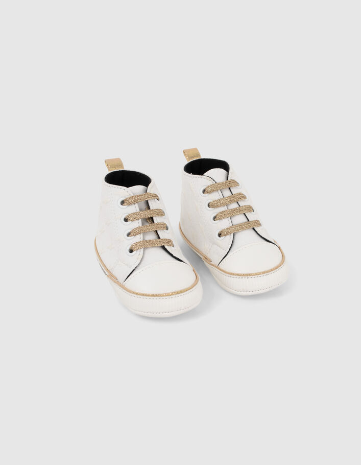 Baby girls’ ecru trainers with gold laces - IKKS