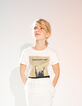 Ecrufarbenes Mädchen-Bio-T-Shirt mit Glittermotiv-2