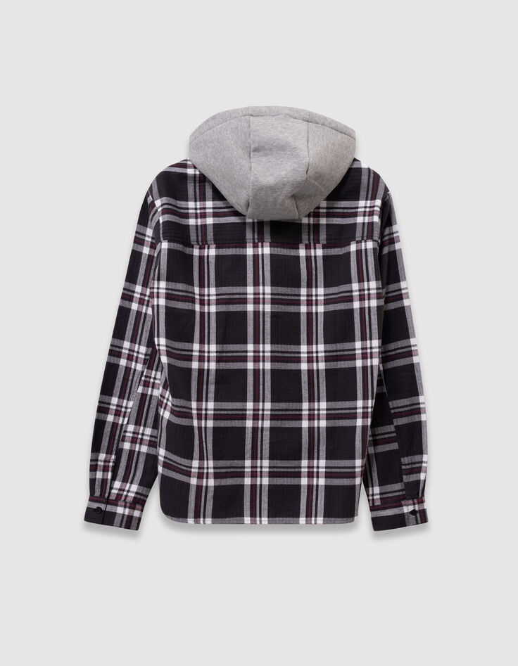 Chemise carreaux grise capuche amovible garçon-6 Chemise carreaux grise capuche amovible garçon-6