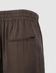 Pantalones anchos en color caqui con bajos fluidos-7