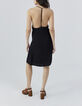 Women’s black Ecovero® strappy dress with XL beads-3