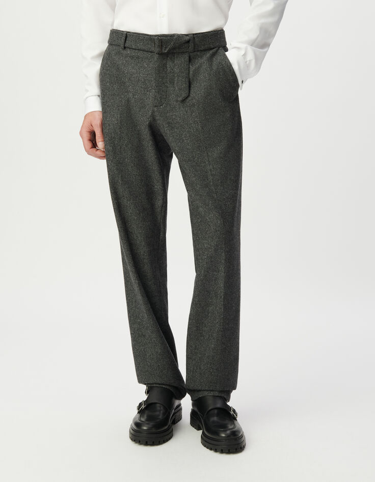 Men’s grey tweed-look suit trousers-2