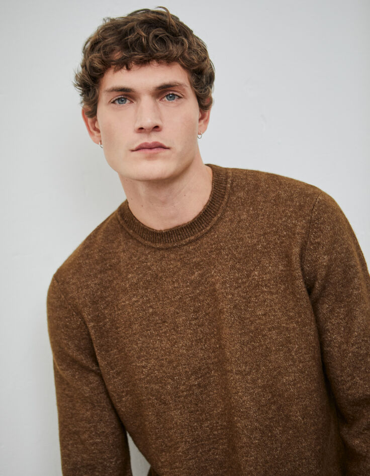 Pull tabac tricot effet mousseux Homme-1