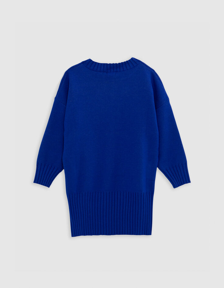 Blue sweater dress maxi message girl-3