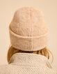 Bonnet beige tricot c&ocirc;tel&eacute; broderie I.Code-2