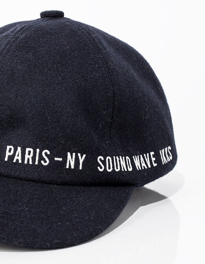 Men’s navy Paris-NY Sound Wave IKKS embroidered cap - IKKS