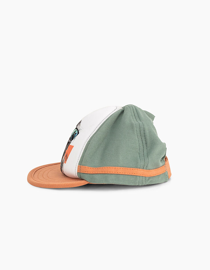 Casquette kaki bi matière bébé garçon -4
