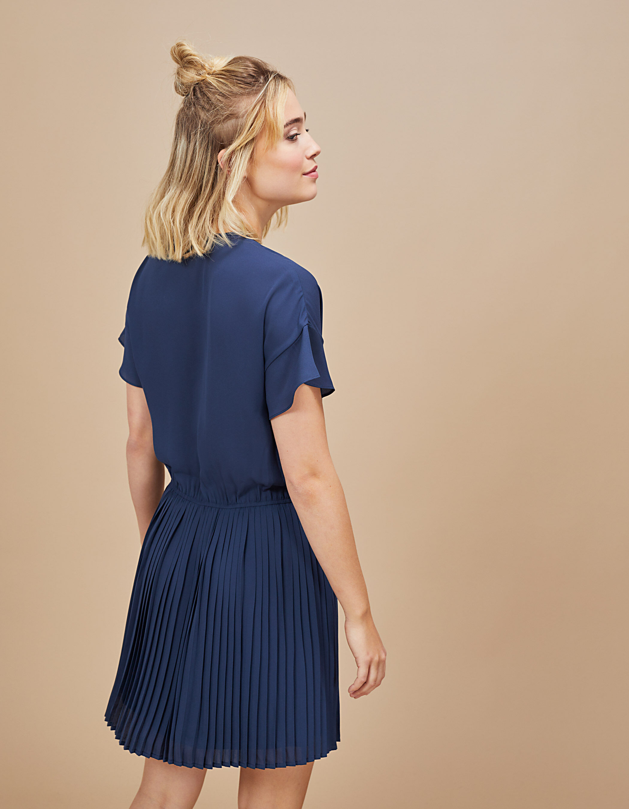 Robe saphir cache c ur avec bas plisse I.Code
