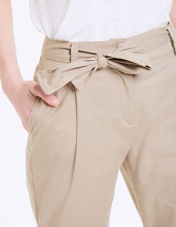 Kn&ouml;chellange, High Waist-Damenhose aus Baumwollleinen-4