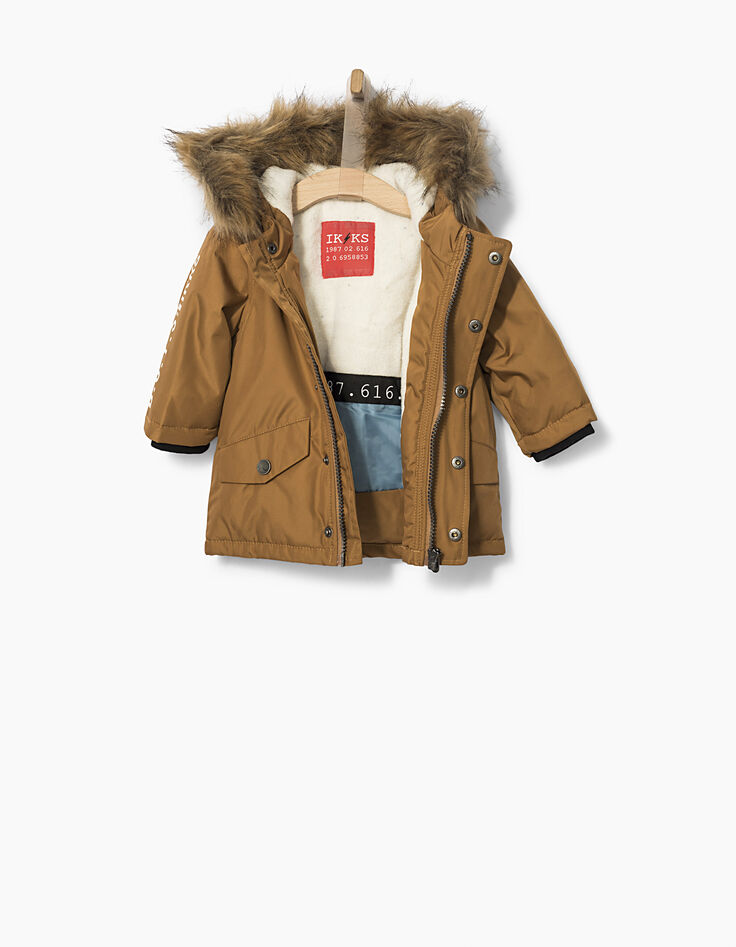 Parka coñac bebé niño-3