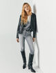 Women’s grey tie-dye knit sweater-5