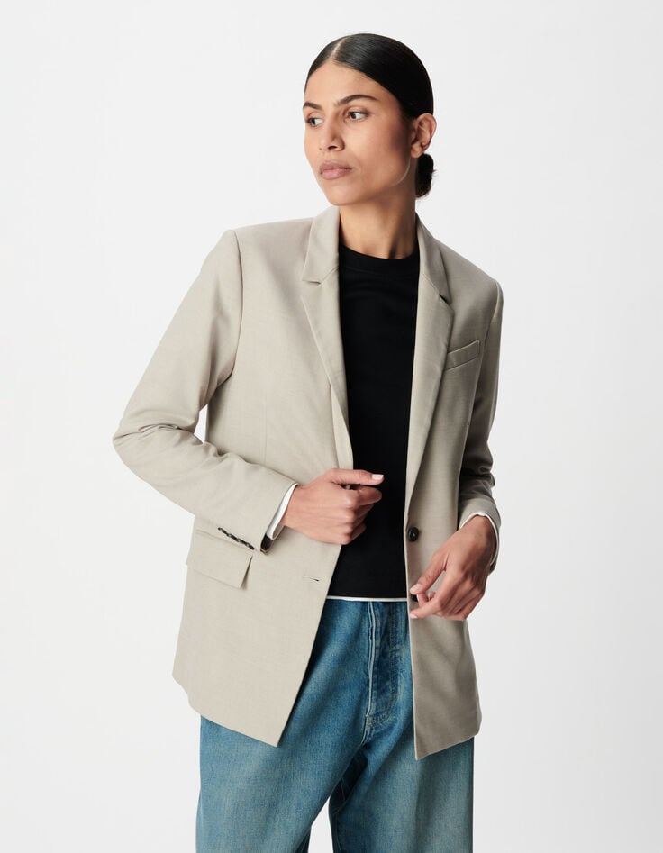 Veste de costume beige Femme-1