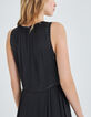 Women’s black long flowing dress with split-5