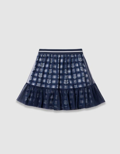 Girls&rsquo; navy mixed fabric tulle Harry Potter skirt - IKKS