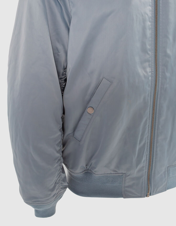 Bomber light blue en nylon satiné Homme-4