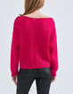 Jersey rosa punto acanalado y detalles lúrex mujer-3