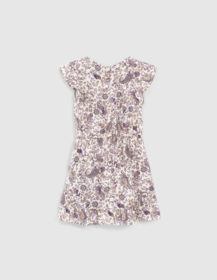 Ecrufarbenes Mädchenkleid aus Ecovero® mit Paisley-Print  - IKKS