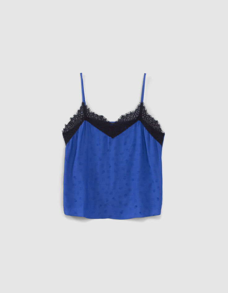 Women’s blue lingerie-style top with skull motif-5