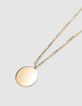 Women&rsquo;s gold metal double-row long necklace + medallion-2