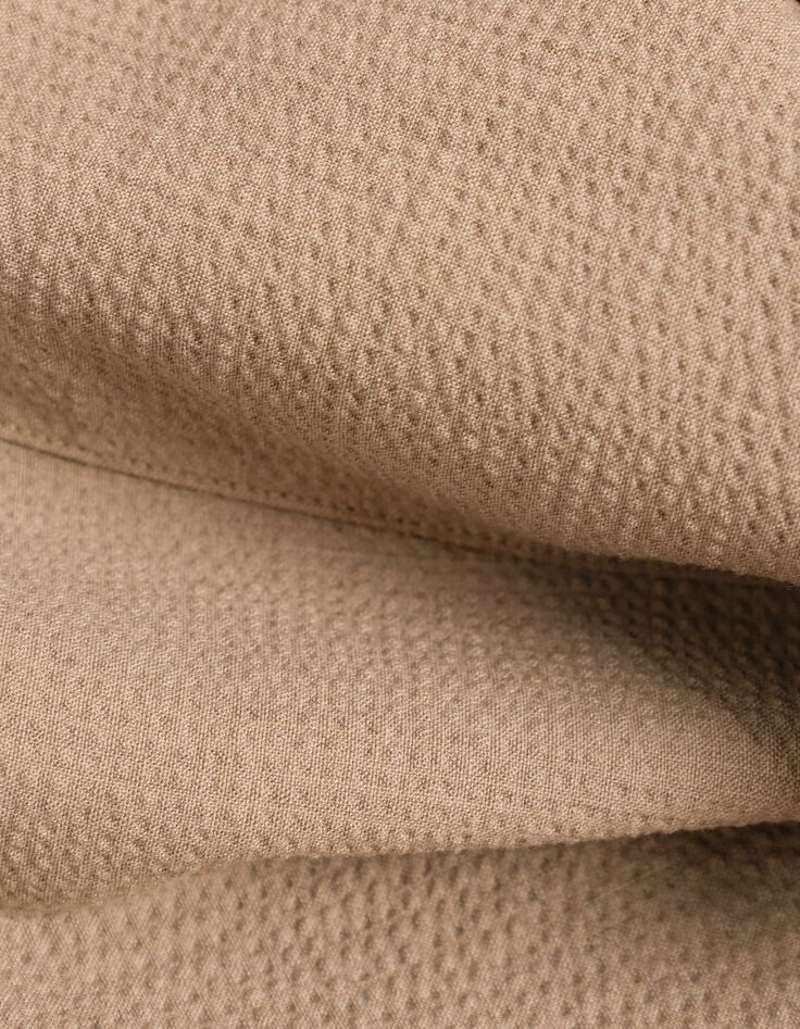 Donkerbeige seersucker colbert TRAVEL SUIT Heren-9