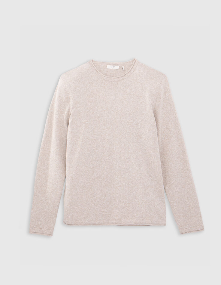 Hellbeiger Feinstrick-Pullover f&uuml;r Herren-6