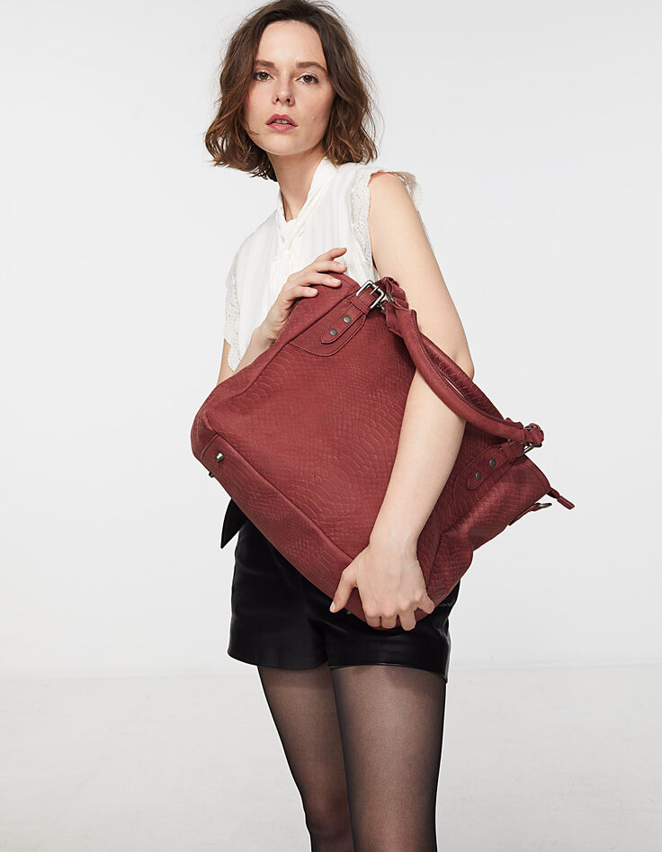 Women's The Artist reptile-look calfskin tote bag-4