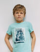 Tee-shirt turquoise rockeurs THE ROLLING STONES garçon -1