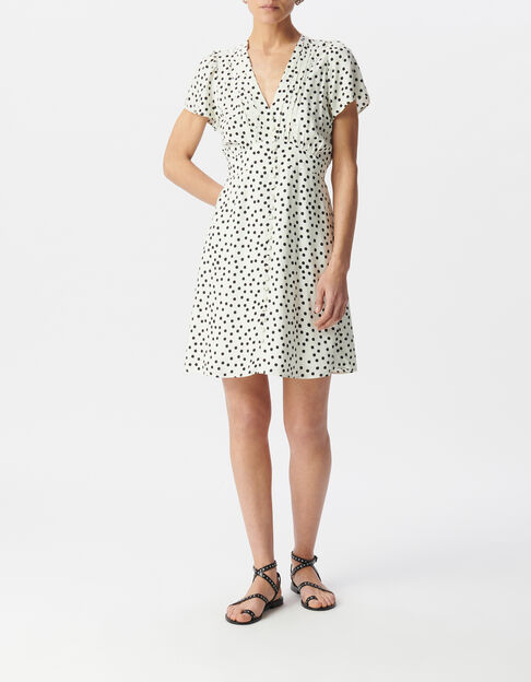 Women&rsquo;s white polka print dress - IKKS
