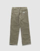 Boys’ khaki corduroy loose chinos-3