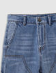 Blaue Jungen-Baggy-Jungenjeans mit Zimmermannstasche-3