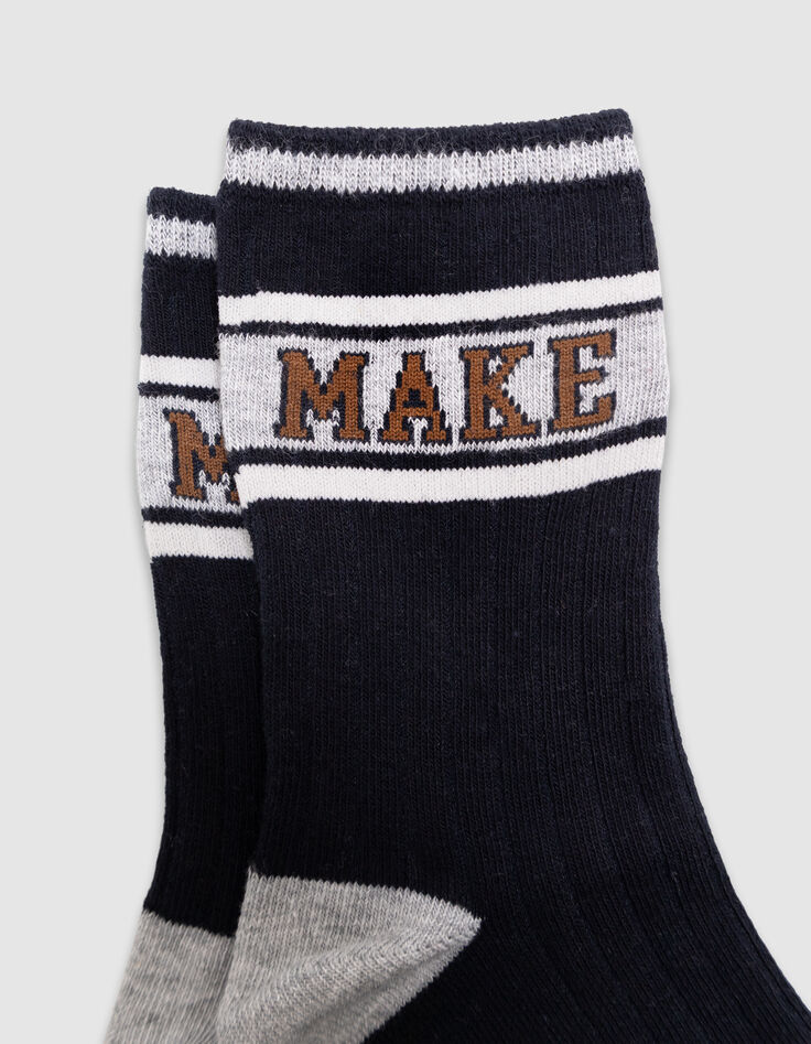 Boys’ navy, ecru and beige socks-6