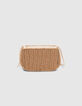 Beige handtas raffia-effect en kant meisjes-3