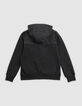 Zwart tweemateriaal jongensvest met rits en patentlogo-3