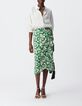 Jupe midi verte imprim&eacute; maxi tropical Femme-6