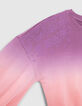 Sweat rose molleton effet deep dye fille-7