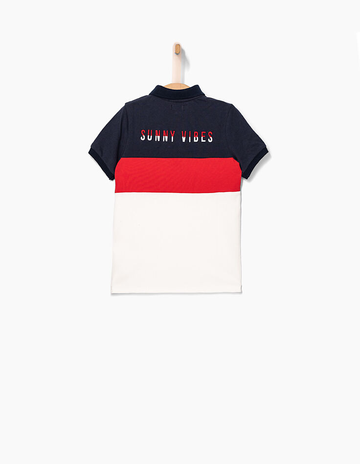 Polo tricolore broderie Sunny Vibes dos garçon-4