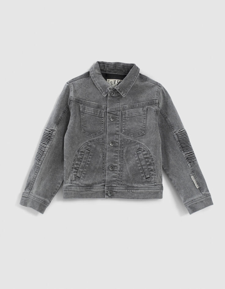 Chaqueta vaquera gris capucha extra&iacute;ble ni&ntilde;o-3