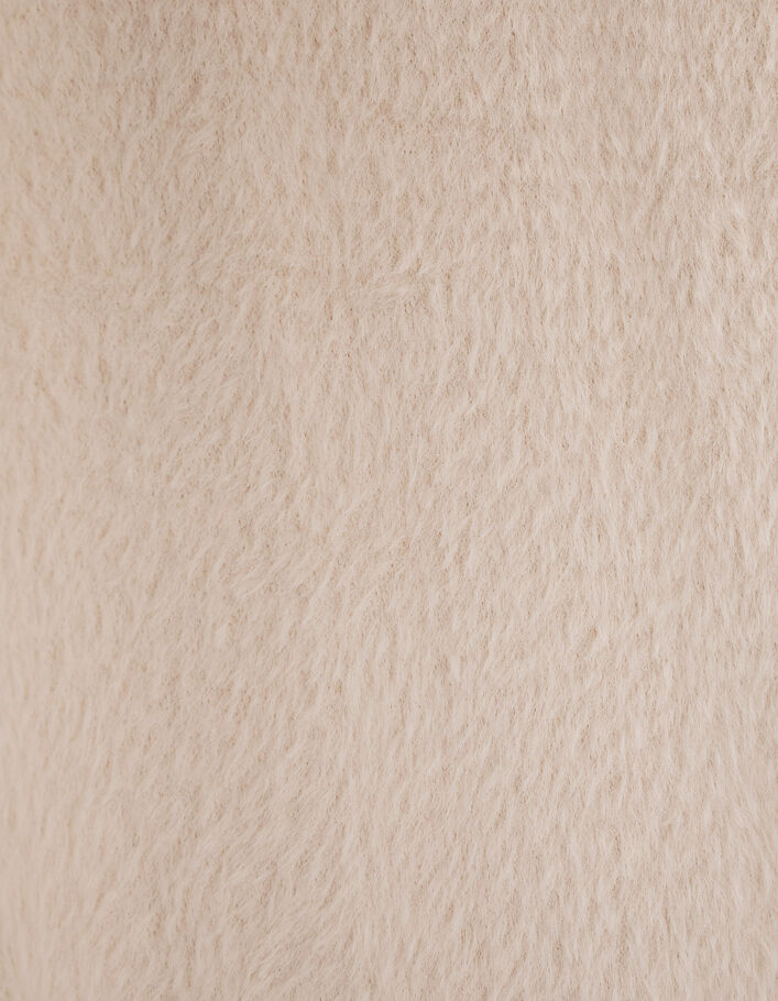 Cremeweißes Mädchenflauschstrickkleid-6