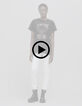 Camiseta negra oversize visual panther de mujer-7