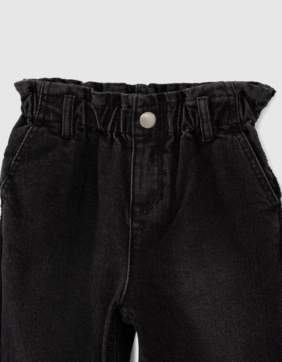 Jean Paper Bag Black Used Avec Bandes Laterales Fille