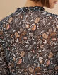 I.Code black floral paisley print long dress-3