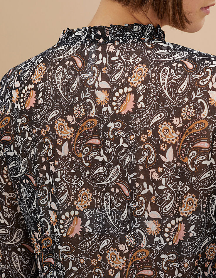 I.Code black floral paisley print long dress-3